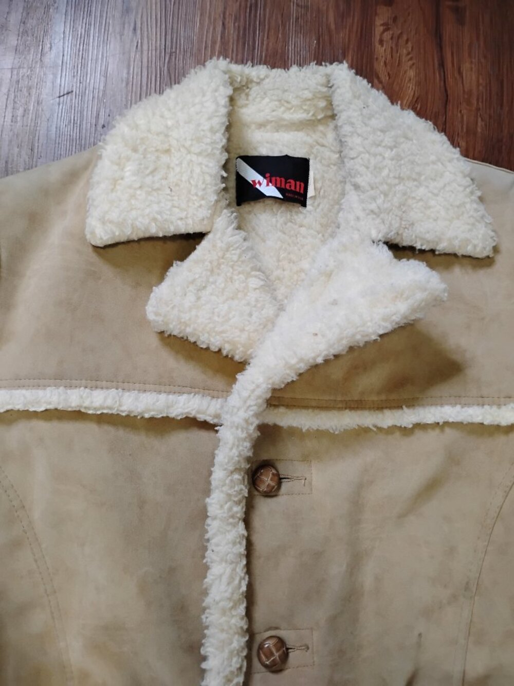 Vintage Wiman Faux-Suede Rancher Sherpa Lined Coat Jacket
